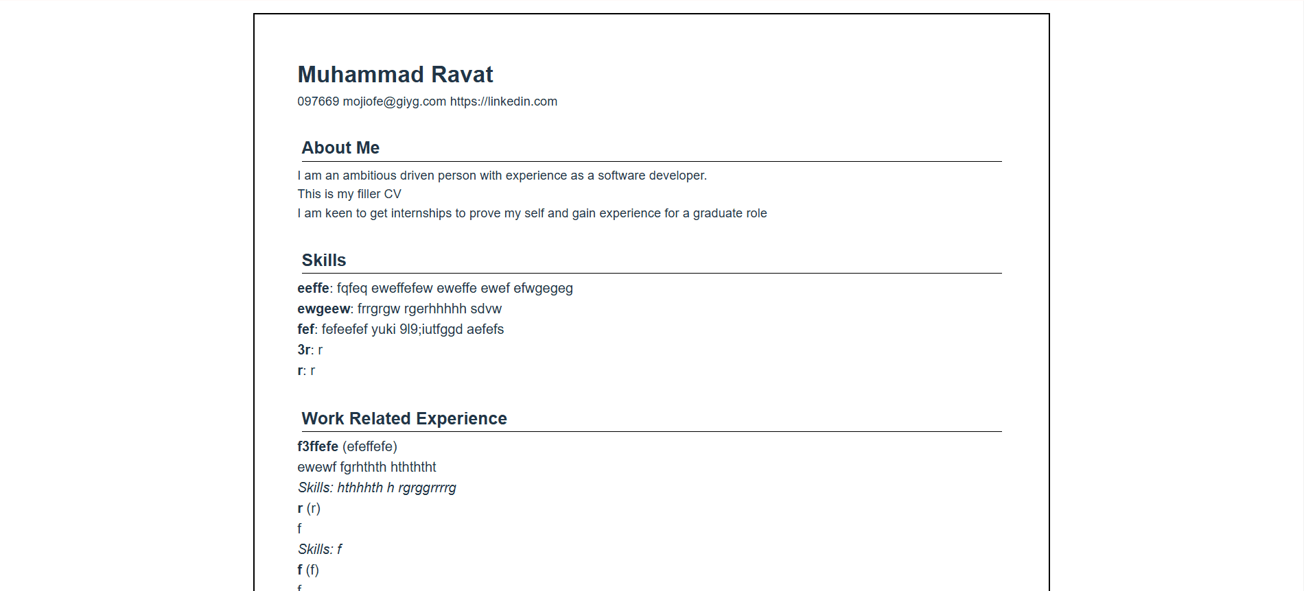 CV Generator