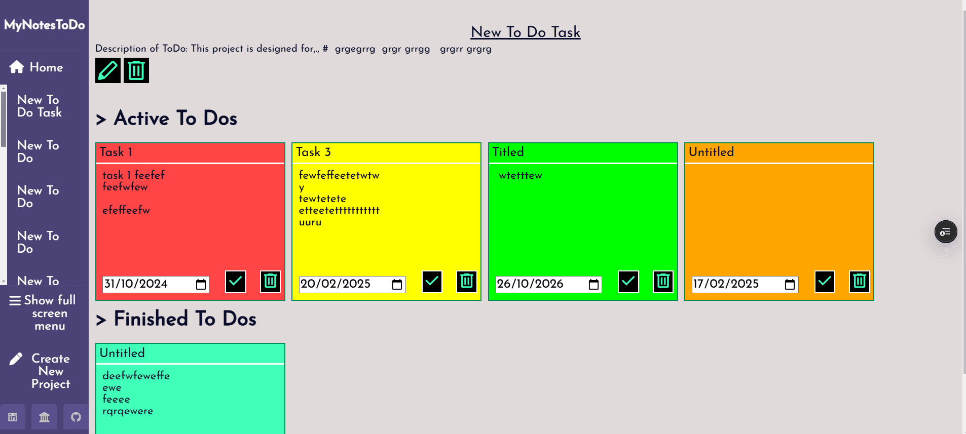 MyNotesToDo (Project Management System)